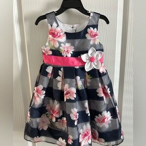 Jona Michelle Navy and Pink Floral Dress